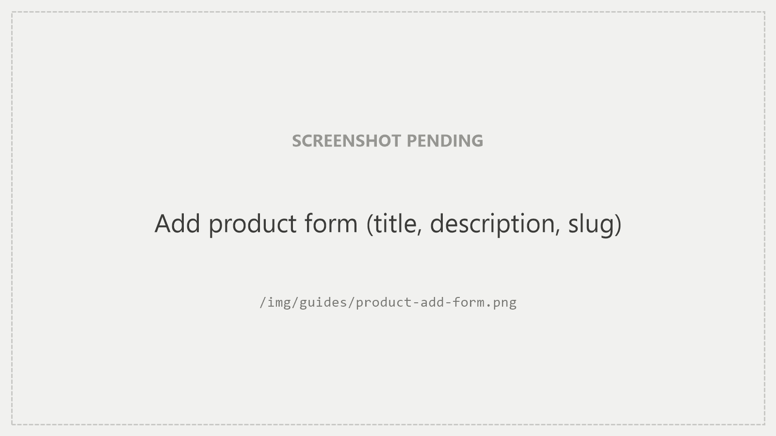 The Add product form: title, description, and slug fields.